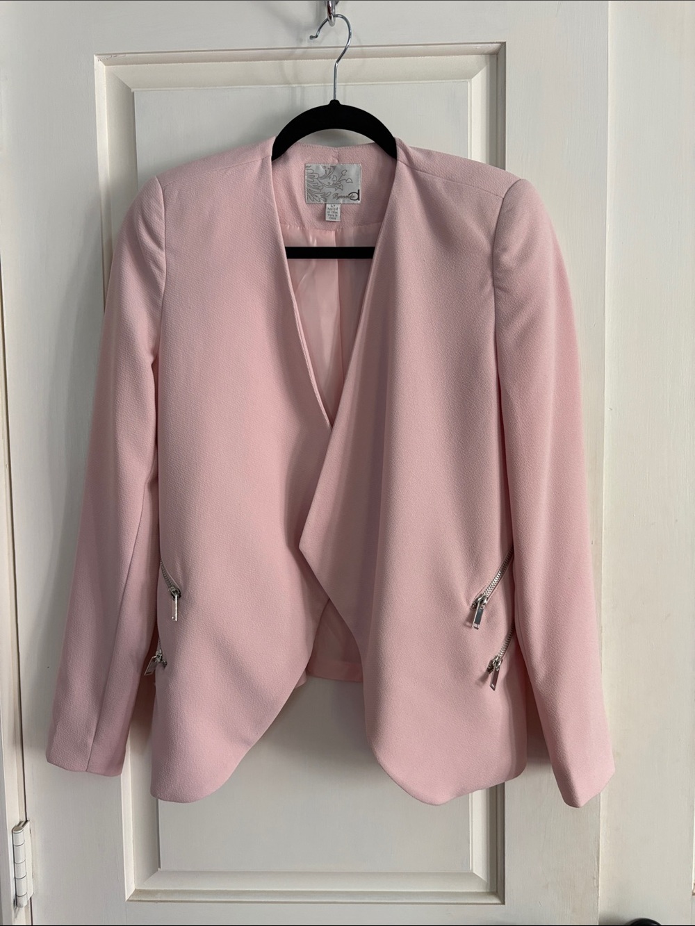 Dynamite Blush Pink Draped Open-Front Blazer